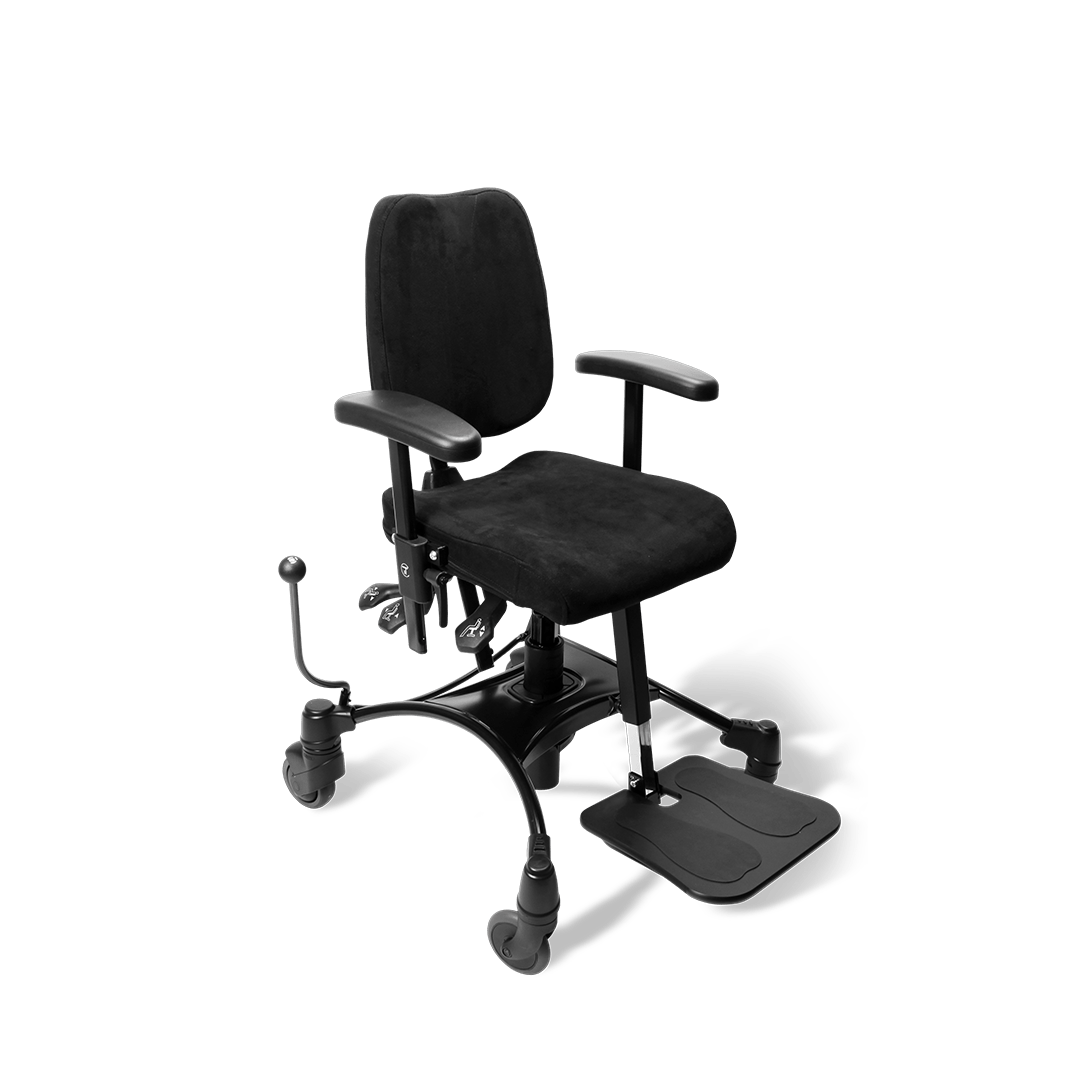 VELA Tango 100S front-right - Children's therapy chair with wheels and a brake